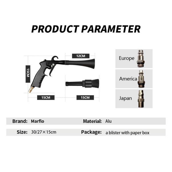 27x15cm Prensa de aire Arma de lavado de automóviles de alta potencia para eliminar manchas persistentes