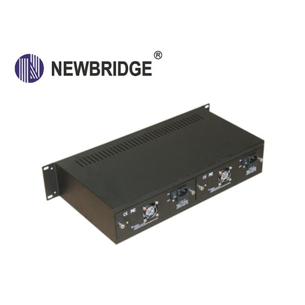 2U 14 Slots Media Converter Rack Mount Chassis 90-240V Double Power Supply