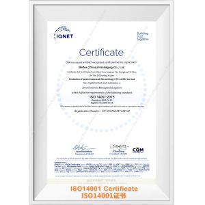 Dongguan Better Packaging Material Co., Ltd. Certifications