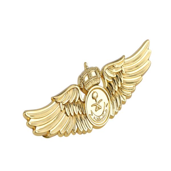 Zinc Alloy Embossed Military Metal Badges Shiny Matt Antique Finishing
