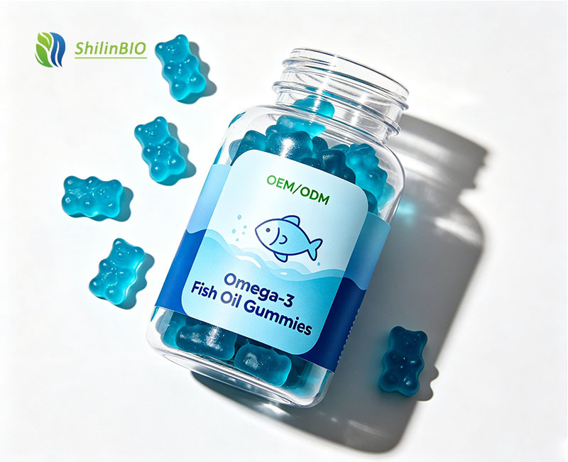 SLBIO Private Private Label Omega-3 Fish Oil Gummies EPA DHA Support Brain Eye Bone Health for Adults Teenagers