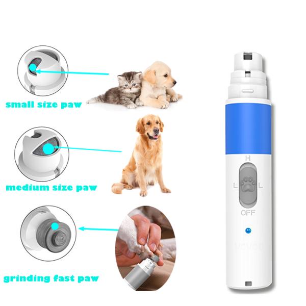 Clipper de uñas automático para gatos silencioso con carga USB Trimmer de patas para animales pequeños