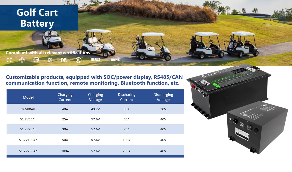 THLB Factory Supply 51.2V 100Ah High-Efficiency LiFePO4 Deep Cycle Golf Cart Lithium Ion Battery Pack