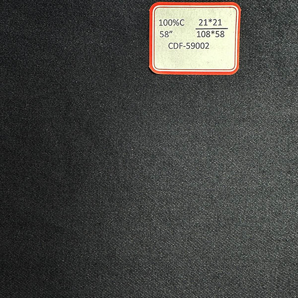 Pure Cotton Fire Proof Fabric 21*21 108*58 fr fabric 3/1 For Chemical Industry