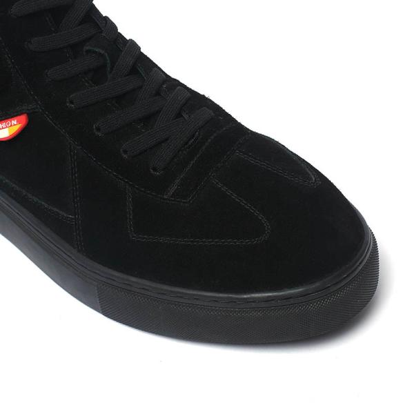 Breathable Rubber Outsole Black Lace Up Casual Shoes