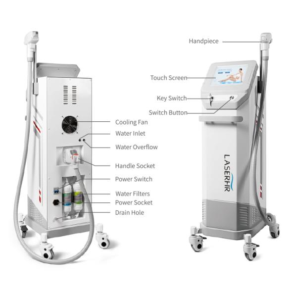 Máquina de depilación por láser de hielo de 1000W 808nm 810nm Depilación por láser de diodo