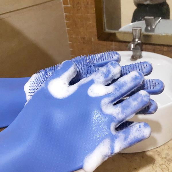 2018 high quality durable soft best seller in amazon accessory kitchen household silicone washing rubber gloves