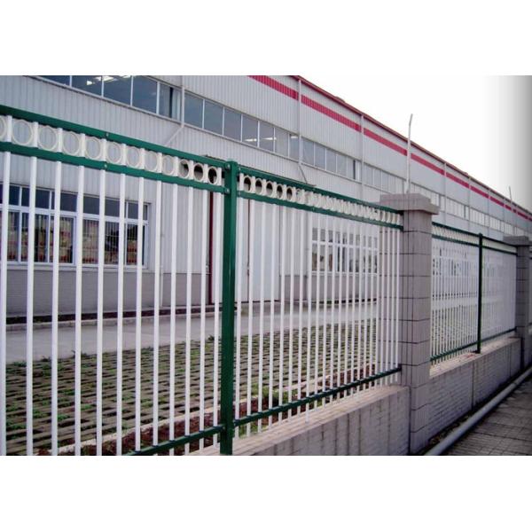 Safety Hot Dipped Zinc Steel Fence , Powder Coated Steel Tubular Fence