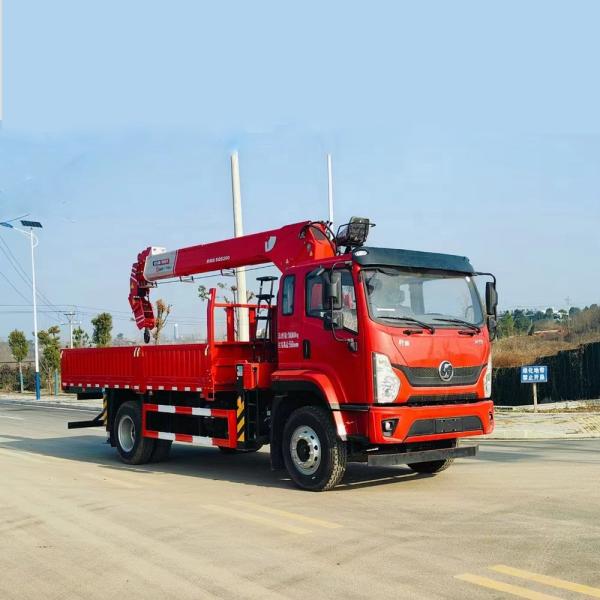 Shacman 4x2 Crane Truck With Telescopic Arm 4 Section 8 Tons Vehicle Mounted Crane