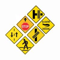 Indicateur de circulation jaune réfléchissant sur mesure, arrêt lent, passage piétonnier Indicateur de sécurité routière