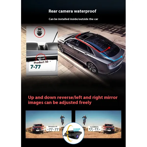 4K HD 10 Inch Full Screen Car Streaming Dashcam With Dual Lens CarPlay Integration