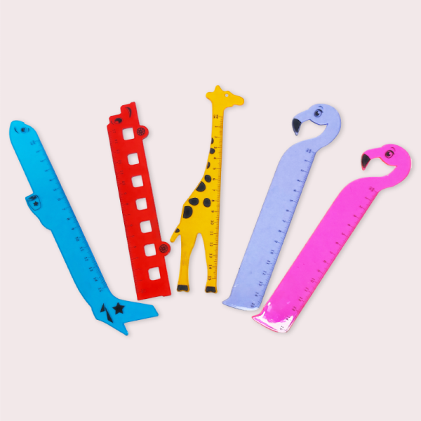 Wholesale reliable quality customizable purple15CM students gifts flamingo shape plastic ruler