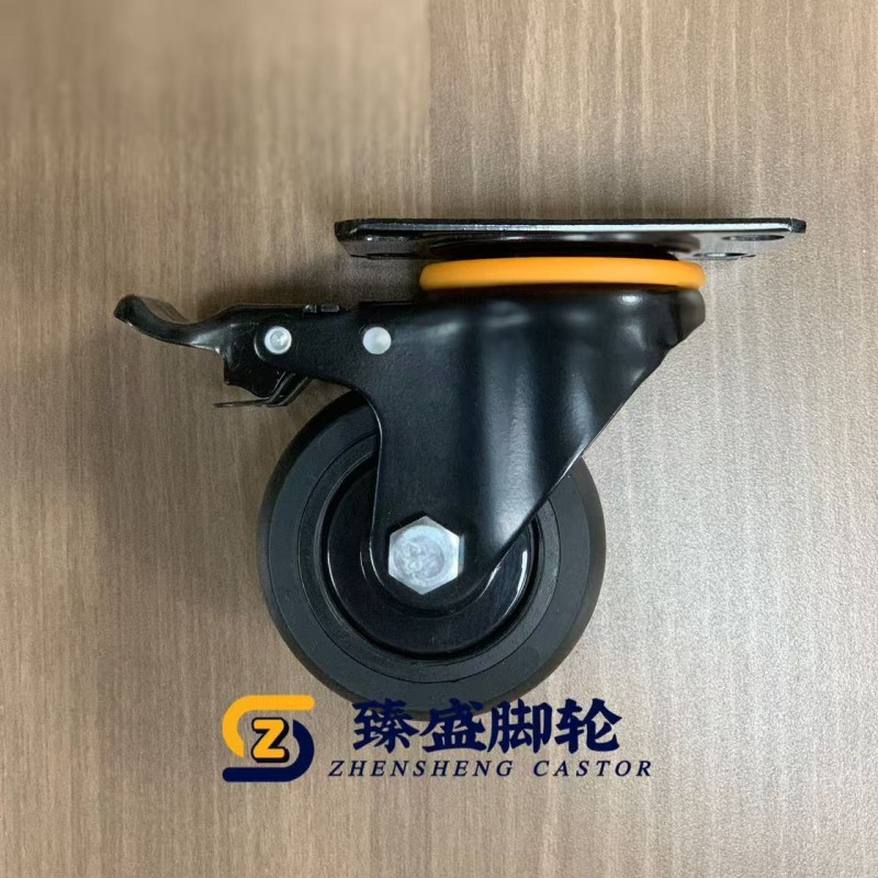 Black Thermoplastic Rubber Caster Wheels OEM 75mm Castor Wheels
