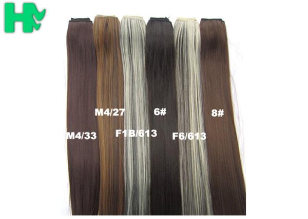 Double Weft Synthetic Clip In Hair Extensions Full Cuticle In Same Direction 200 Gram