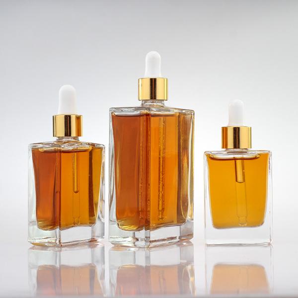 Logo Bottle de encargo transparente 30ml 50ml 100ml con el dropper del oro