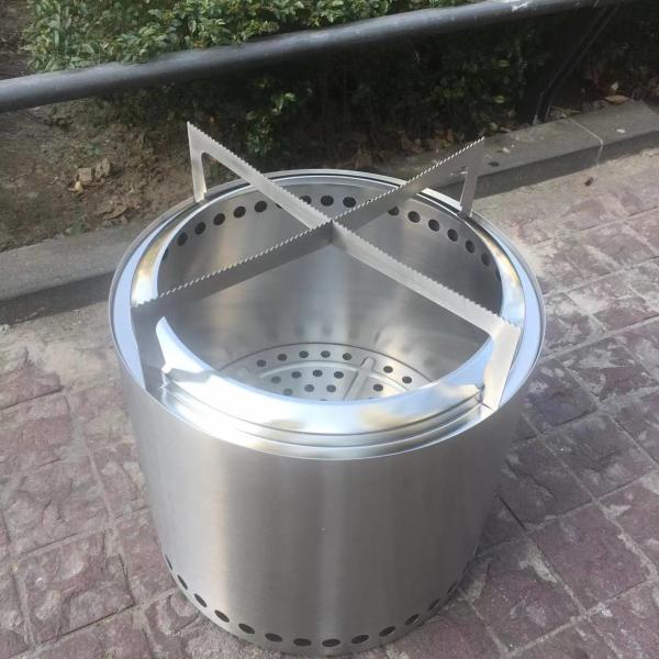 Food Grade 15 Inch Stainless Steel Smokeless Fire Pits Camping Outdoor Fireplace