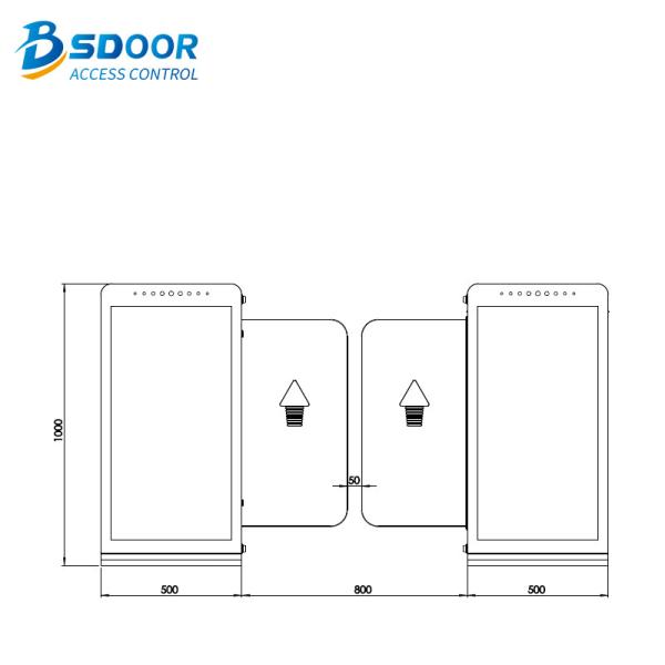 Retractable SS304 Pedestrian Security Gate Rfid Card Reader