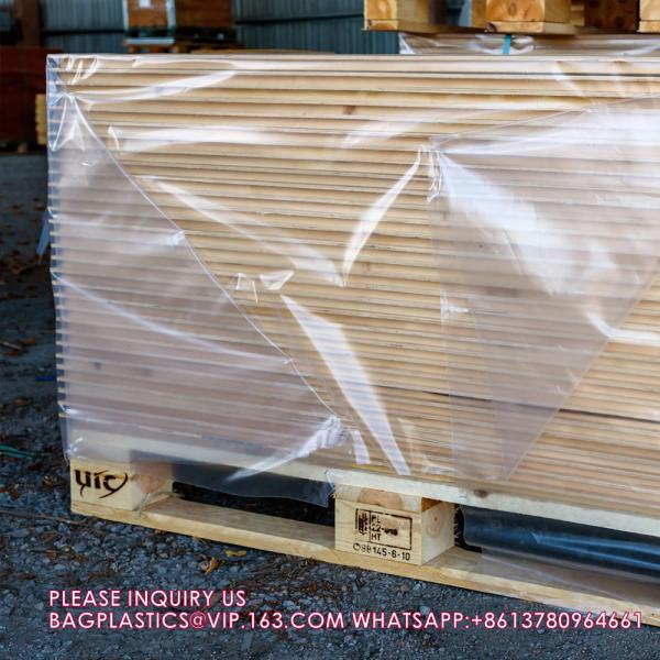 2 Meters High Custom Transparent Waterproof Dust Packing Print Plastic PE Pallet Cover Bag