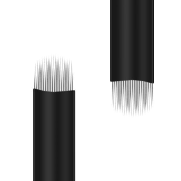 Uncut skin wild line eyebrow needles 0.18 needle silk black skin U-shaped arc 18 needles