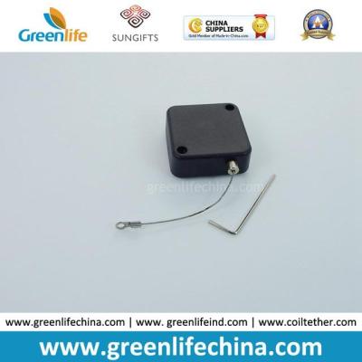 Security Cable Lockable Square Black Retractor for Jewelry Electronics Displaying