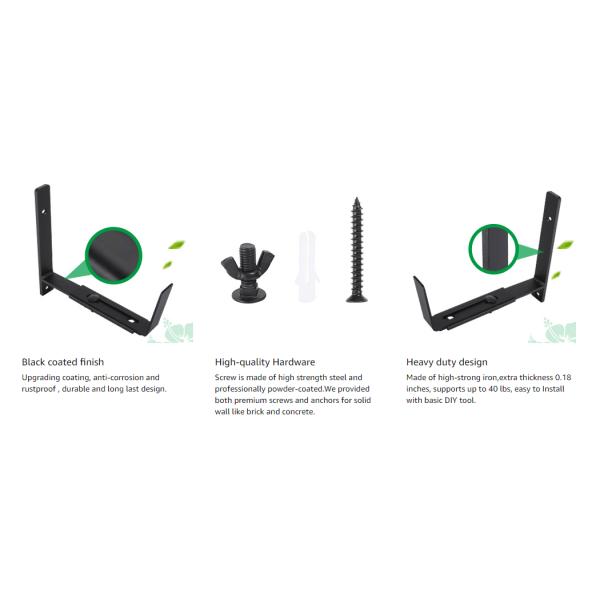 Adjustable Planter Box Shelving Brackets 8.5*8*3.5inch Perfect for Patio Window Fence