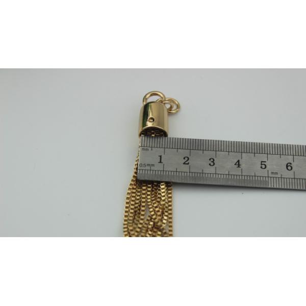 Decorative accessories 10mm light gold leather tassels end cord metal cap for handbag