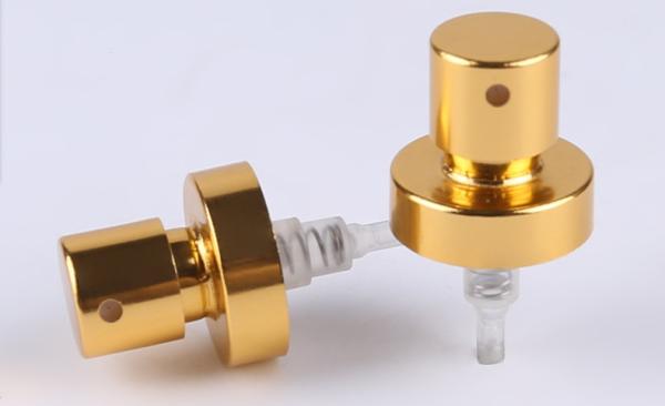 Gold Perfume Atomiser Pump , 18MM Aluminum Mist Sprayer For Perfume Bottles