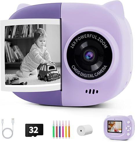 Rongta Instant Print Camera for Kids, Children Portable Camara Toy Birthday Gifts, Kids Toys, 2.4 Inch Screen Kid Digital Camera for Girls Boys 
