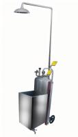Durable Stainless Steel Mobile Eyewash Station 65L Catch Basin