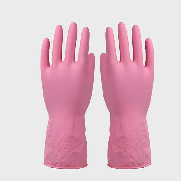 Pink Flock Lined Multi Purpose L50g Latex Cleaning Gloves