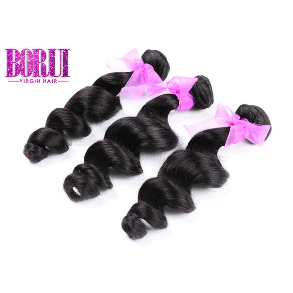 Unprocessed Malaysian Hair With Closure , 12a Malaysian Loose Wave Bundles