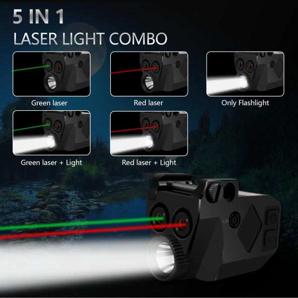 520nm / 650nm Red Green Laser Sight For Pistol 500 Lumen Light