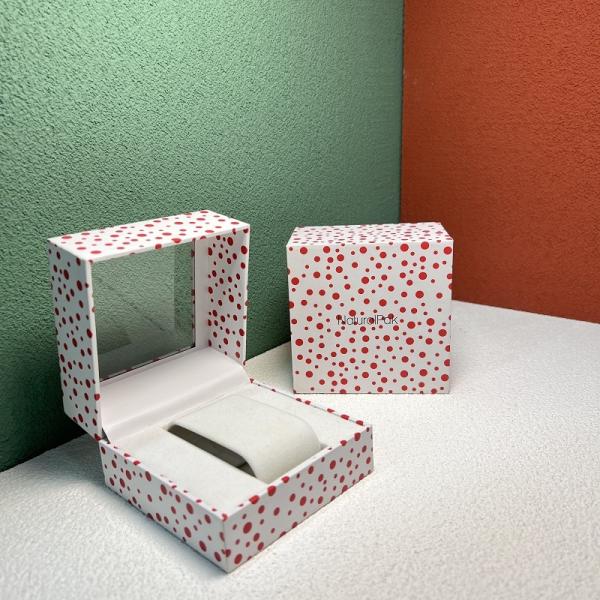 Polka Dot Wrist Watch Packaging Boxes Two Piece Lift Off Cardboard Gift Packaging
