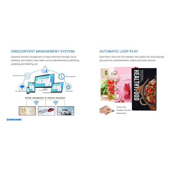 2026 50 Inch Wall-Mounted Digital Poster Display with Metal Casing for Indoor Use Subway OEM All-in-One Animation Player
