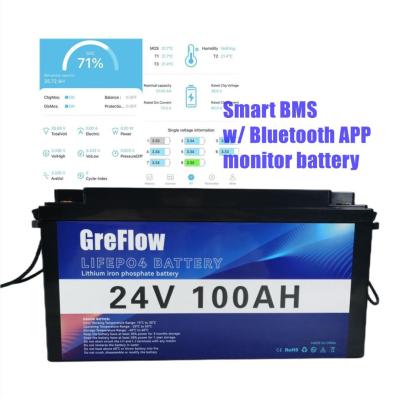 6000 bloco 24V 100Ah da bateria das épocas 2560WH 24V Lifepo4 com pilha prismático