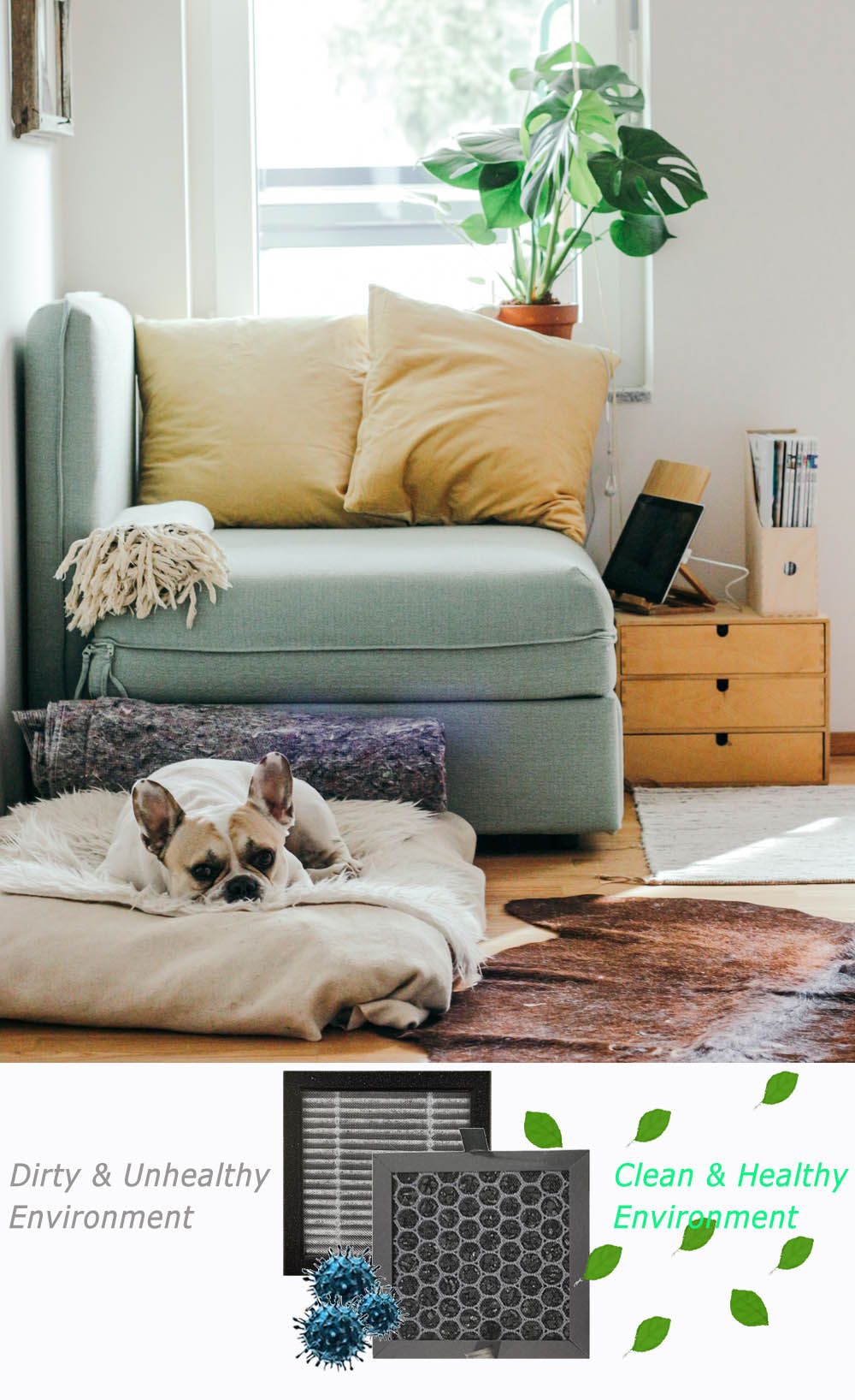 Customized Size H13 Carbon Material Air Purifier Filter for Odor Removal and VOC Reduction