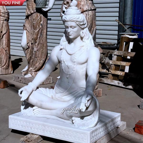 Exquisite Temple Hand Carved White Marble Ganesha Sculpture