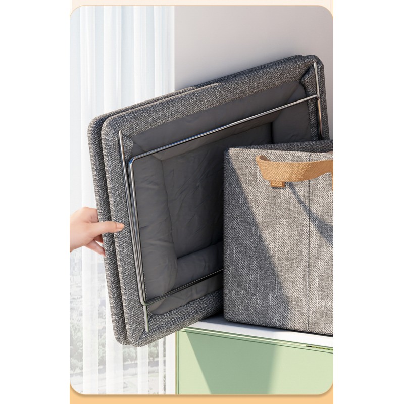 Large Capacity Foldable Steel Frame Modern Clothes Storage Basket Organizer Waterproof Fabric Storage Box