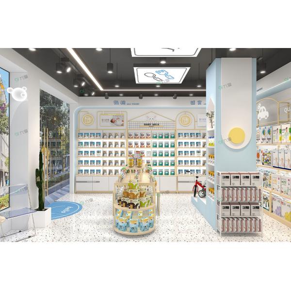 Klein Blue Merch Display Rack Shelf Retail Fixtures For Baby Shop Customizable 50Sqm