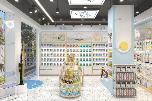 Klein Blue Style Baby Store Display Shelf Customizable 50 Sqm