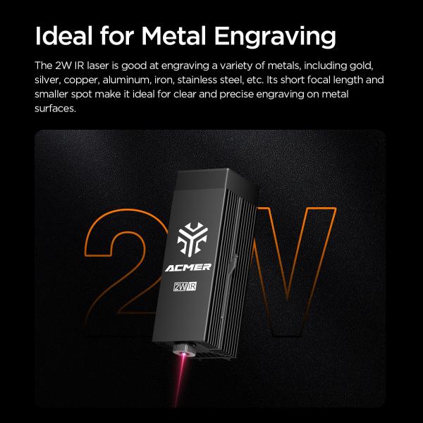 ACMER P3 Laser Module IR 2w Fiber Laser Engraver 0.03mm Ultra-fine Spot For Metal Plastic Rock Acrylic