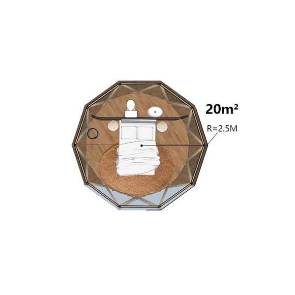 Легкая стальная рама Передвижная каюта Гостиница Префабрикация Геодезический купол Дом Купол Комплекты Deepblue Smarthousing