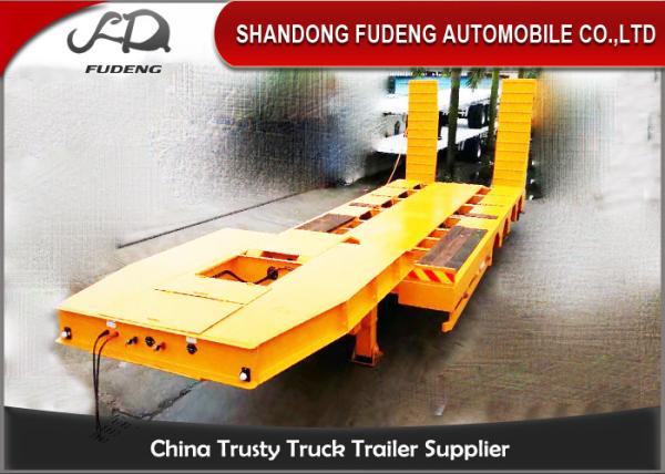 80 ton Gooseneck low loader Low Bed Tractor truck trailer sale Hydraulic ramp