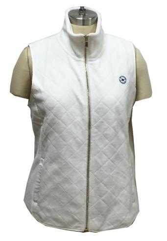 Autumn White Zip Up Front Tank Top , Warm Sleeveless Womens Polar Fleece Vest