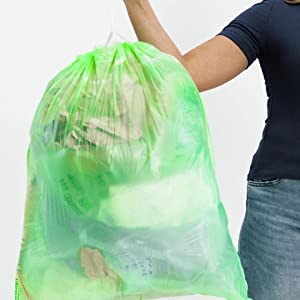 OEM/ODM accepted printed compostable die cut plastic trash bags, EN13432 BPI OK Home ASTM D6400 certified cheap price