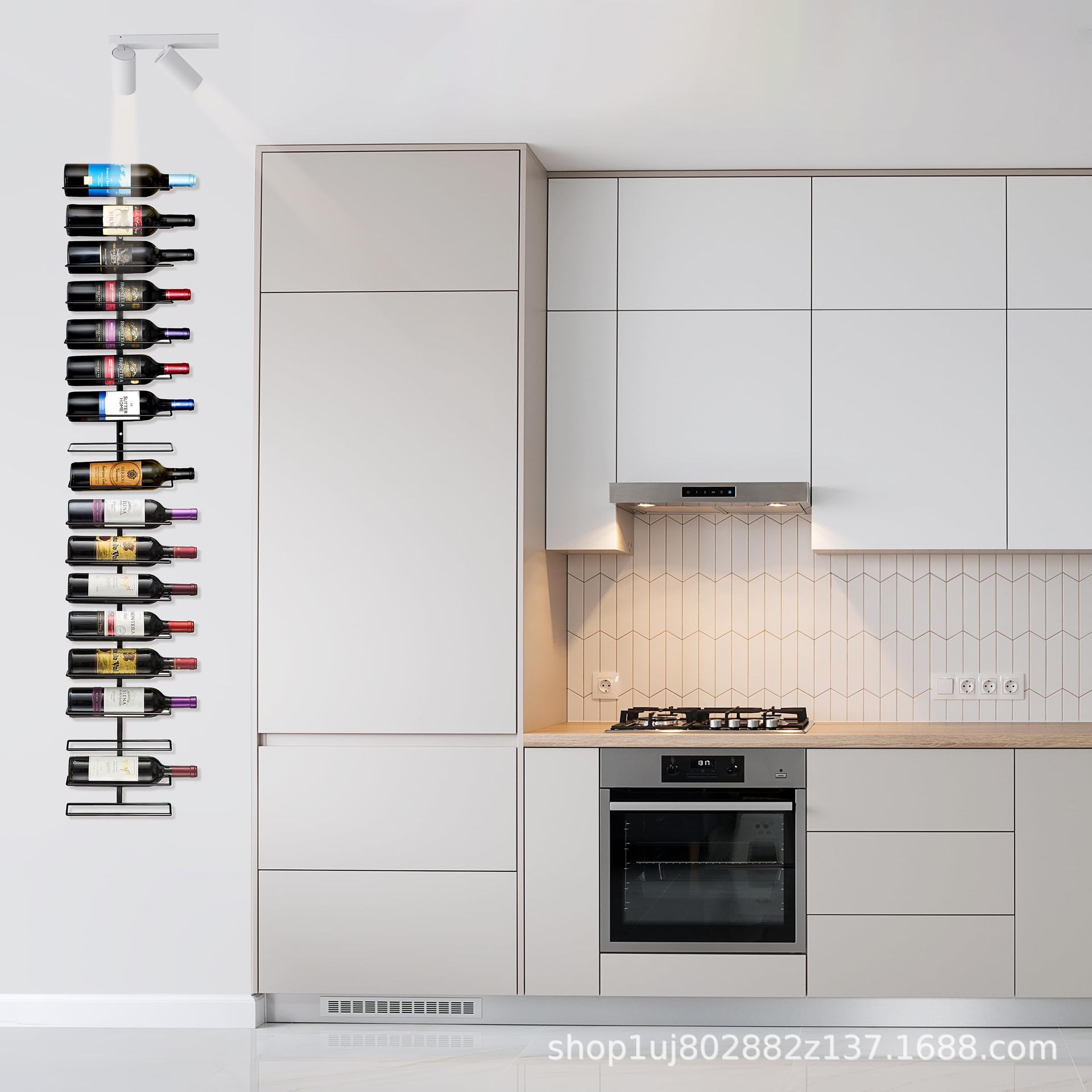 Wall-mounted Wine Rack (holds 9 Bottles) Black Metal Wine Bottle Rack Kitchen Storage