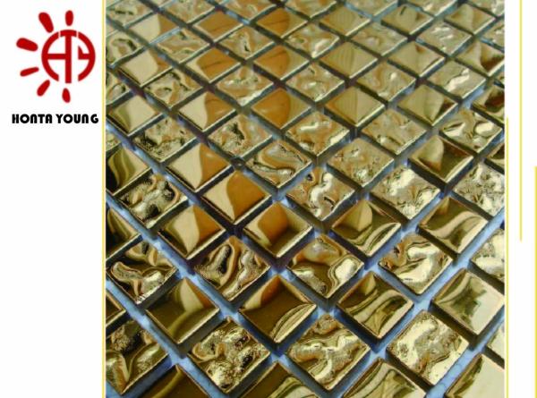 HTY - TG 300 300*300 Bright Gold Color Ceramic Mosaic Tile Foshan Coating Factory