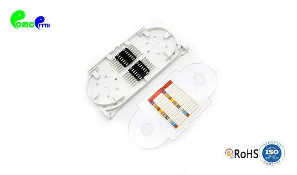 24 Cores Stackable fiber optic splicing tray Upturned Fiber Optic Distribution Box With White / Grey Color