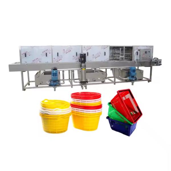 Máquina de lavar caixas de plástico para pão Máquina de lavar e secar cestas de plástico Industrial