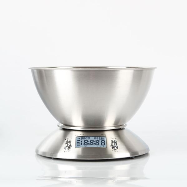 Stainless Steel Bowl Kitchen Scale 5kg Capacity 1g Accuracy for Accurate and Convenient Food Weighing